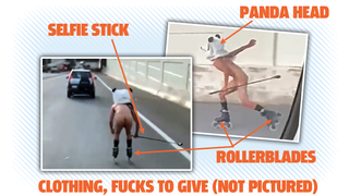 Naked Panda Man Rollerblading Down The Interstate Remains Unidentified